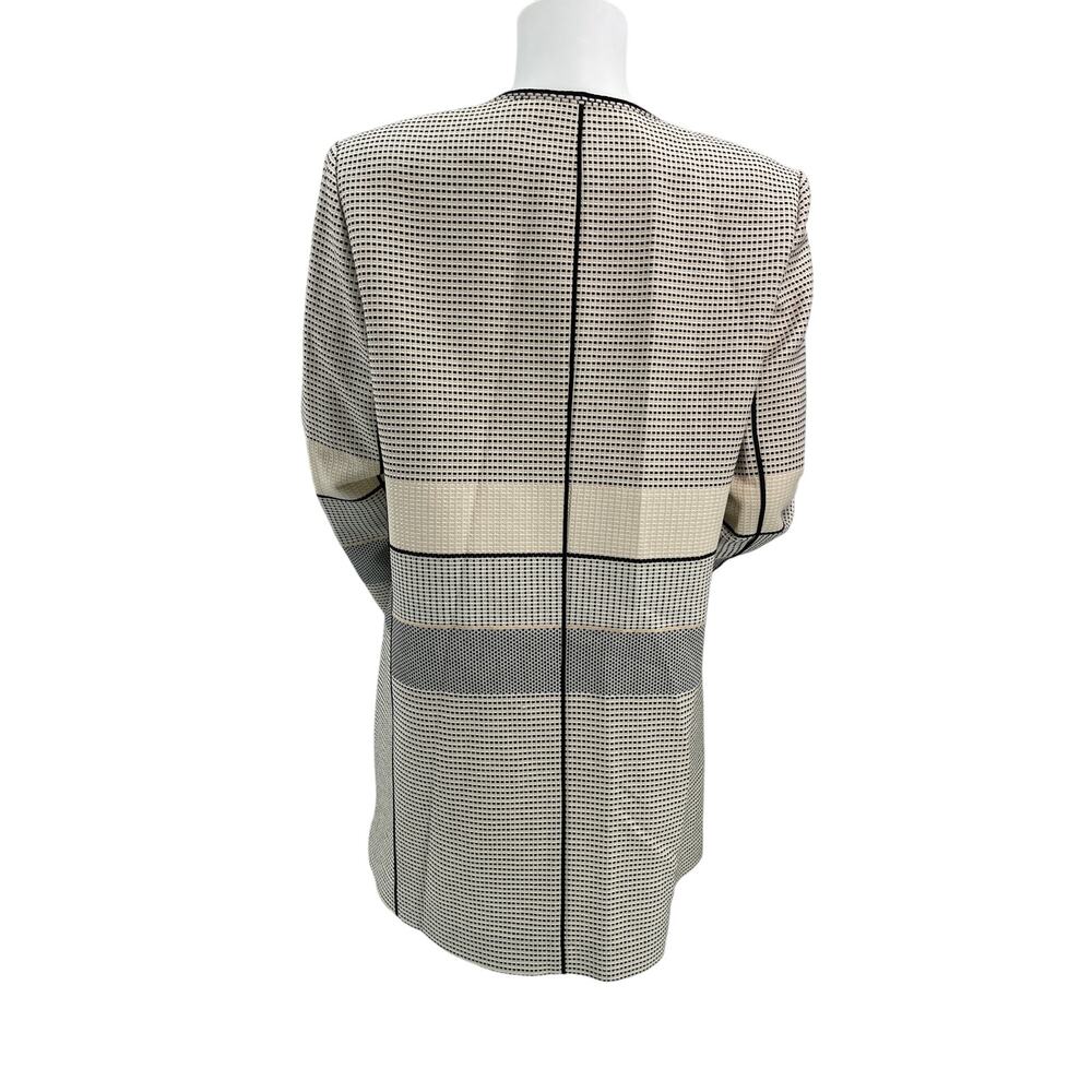 Lafayette 148 Jacket Women's Sz 10 PRIA Coat‎ Open Striped Tan Black Designer - Picture 6 of 10